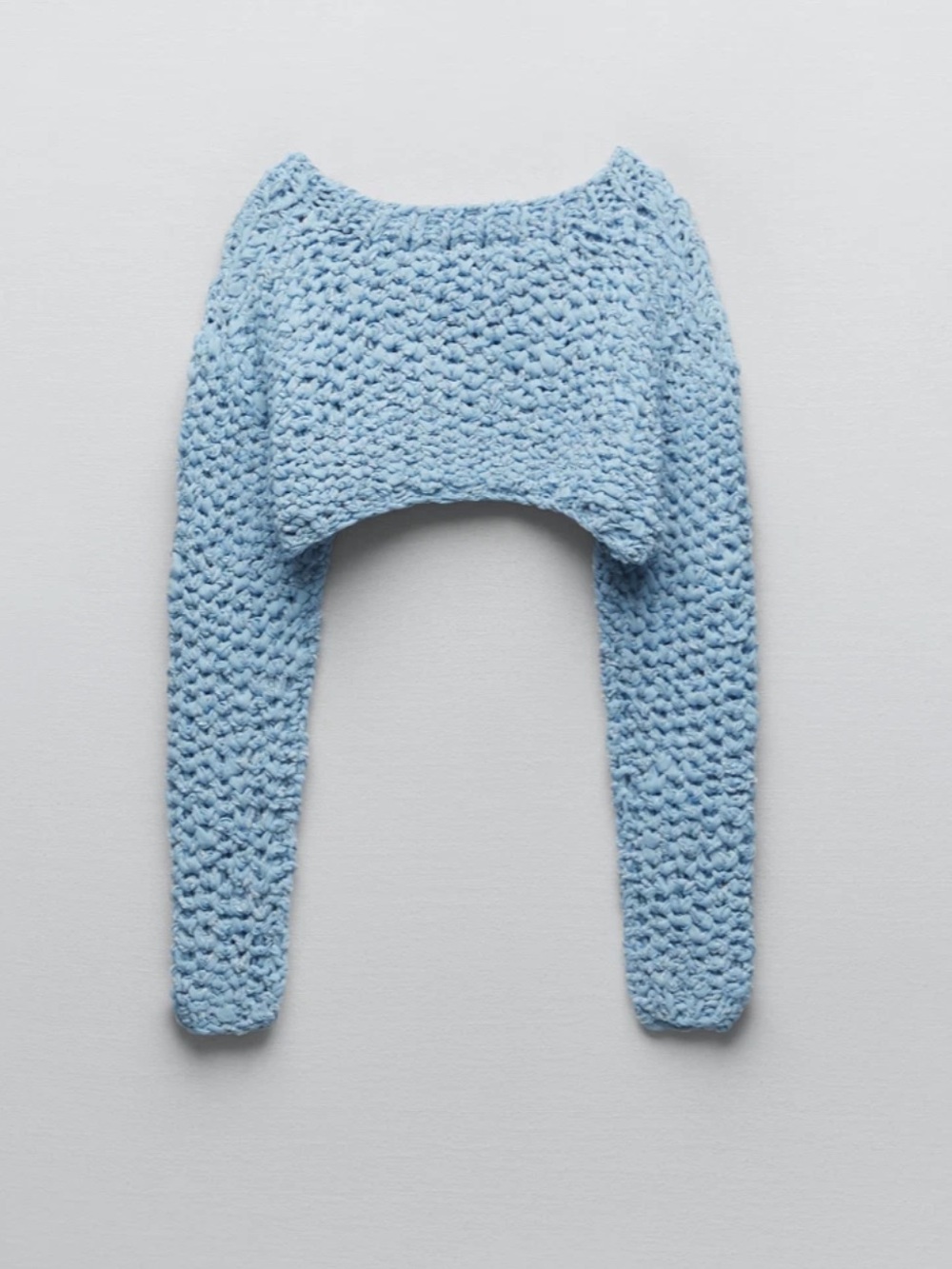 Zara Limited Edition Chunky Cropped Pullover Long Sleeve Shrug Sweater NEW M/L - Picture 2 of 9